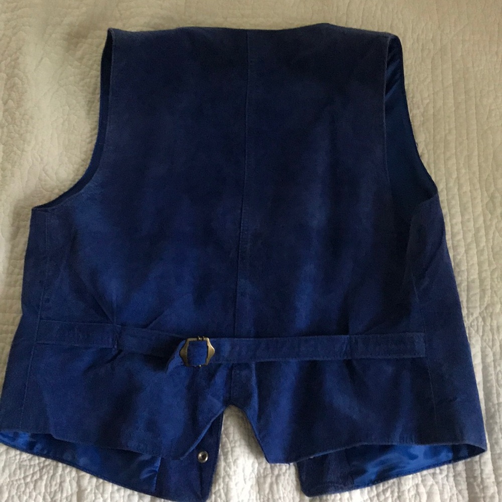 Blue suede vest - Picture 4 of 4